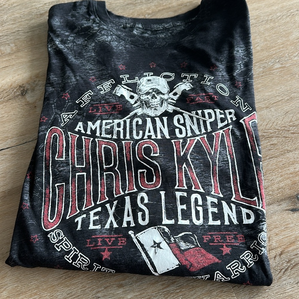 Affliction Black and Red Graphic Tee